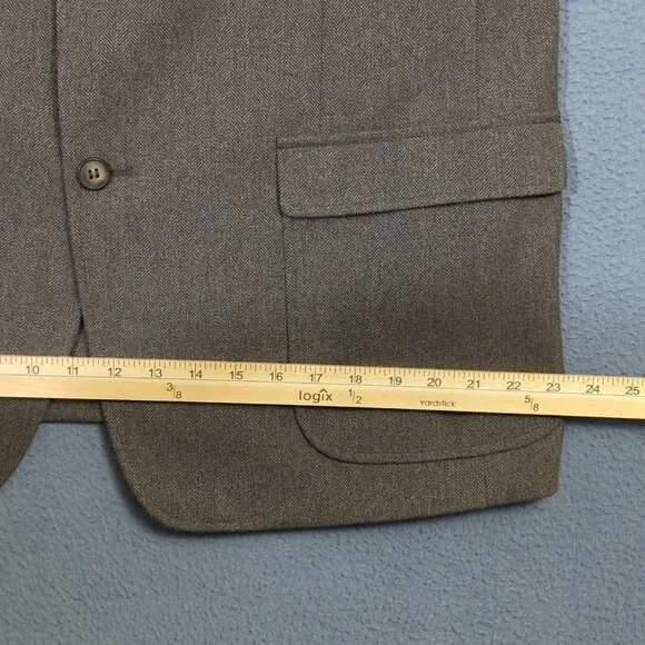 Patagonia VTG Sports Coat Men's 44R Brown Half Lined Herringbone Tweed Stretch - Picture 10 of 16